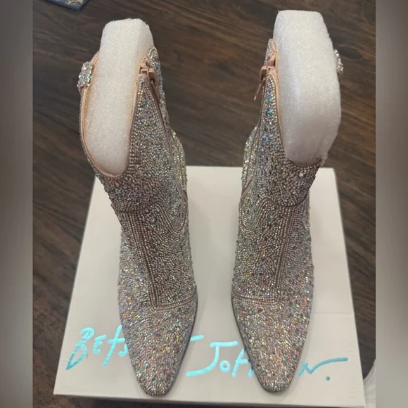 Betsey Johnson Silver Western Boots - Picture 2 of 7